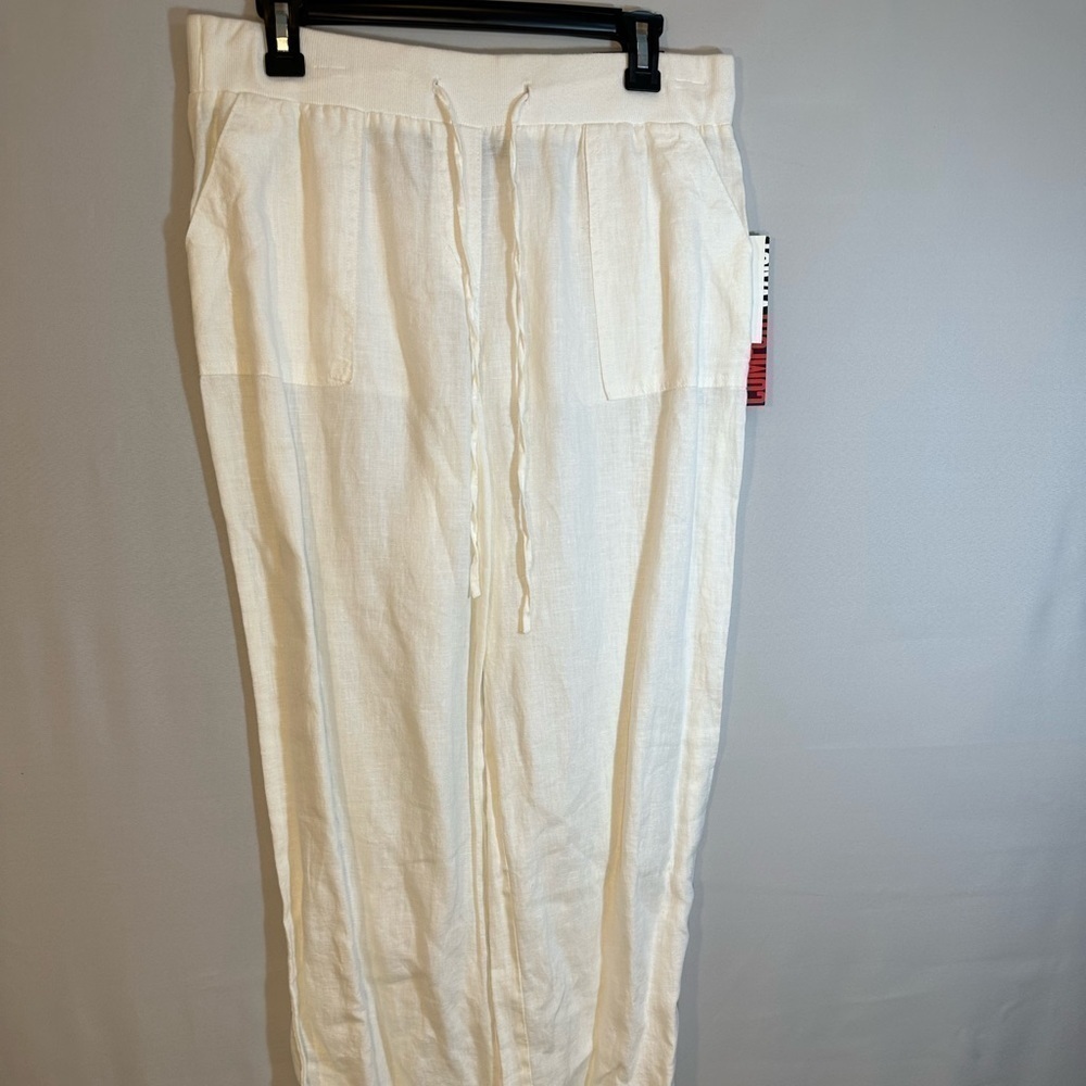 Style & Co Womens Size M 100% Linen Comfort Elastic Waistband Drawstring Tie - Picture 13 of 14